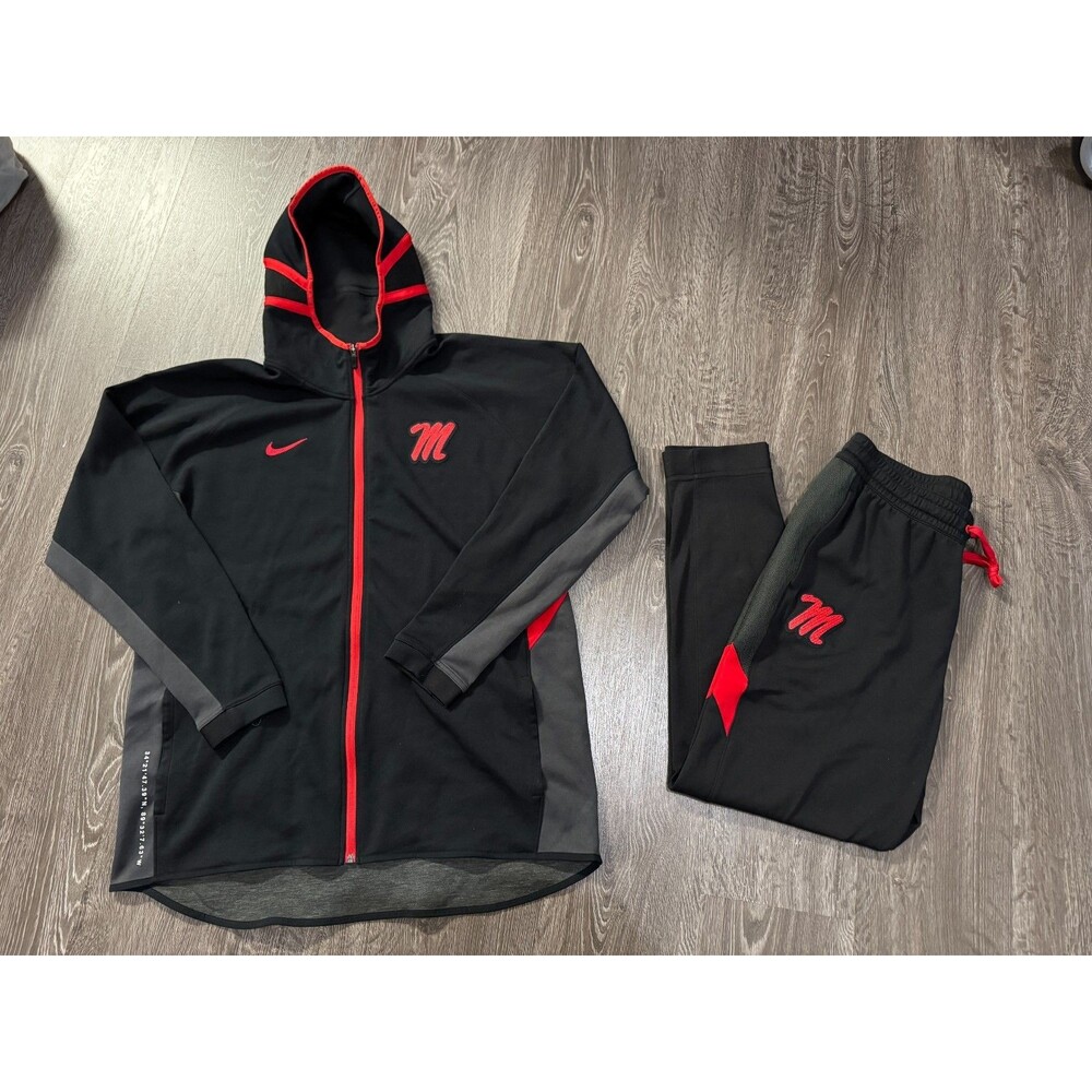 Nike Ole Miss Rebels Basketball Team Issue PE Travel Set Hoodie & Pants Men XL-T